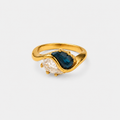 Blue & Clear Teardrop Ring