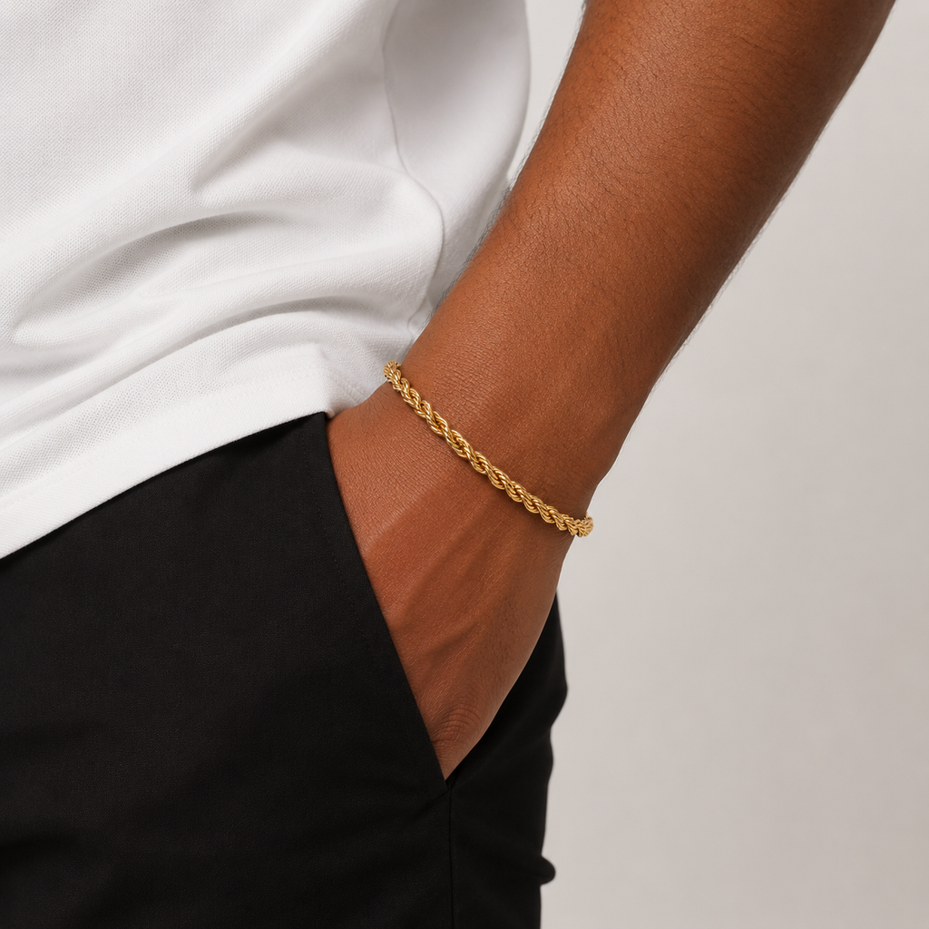 Gold Rope Bracelet(Unisex) - 5 MM