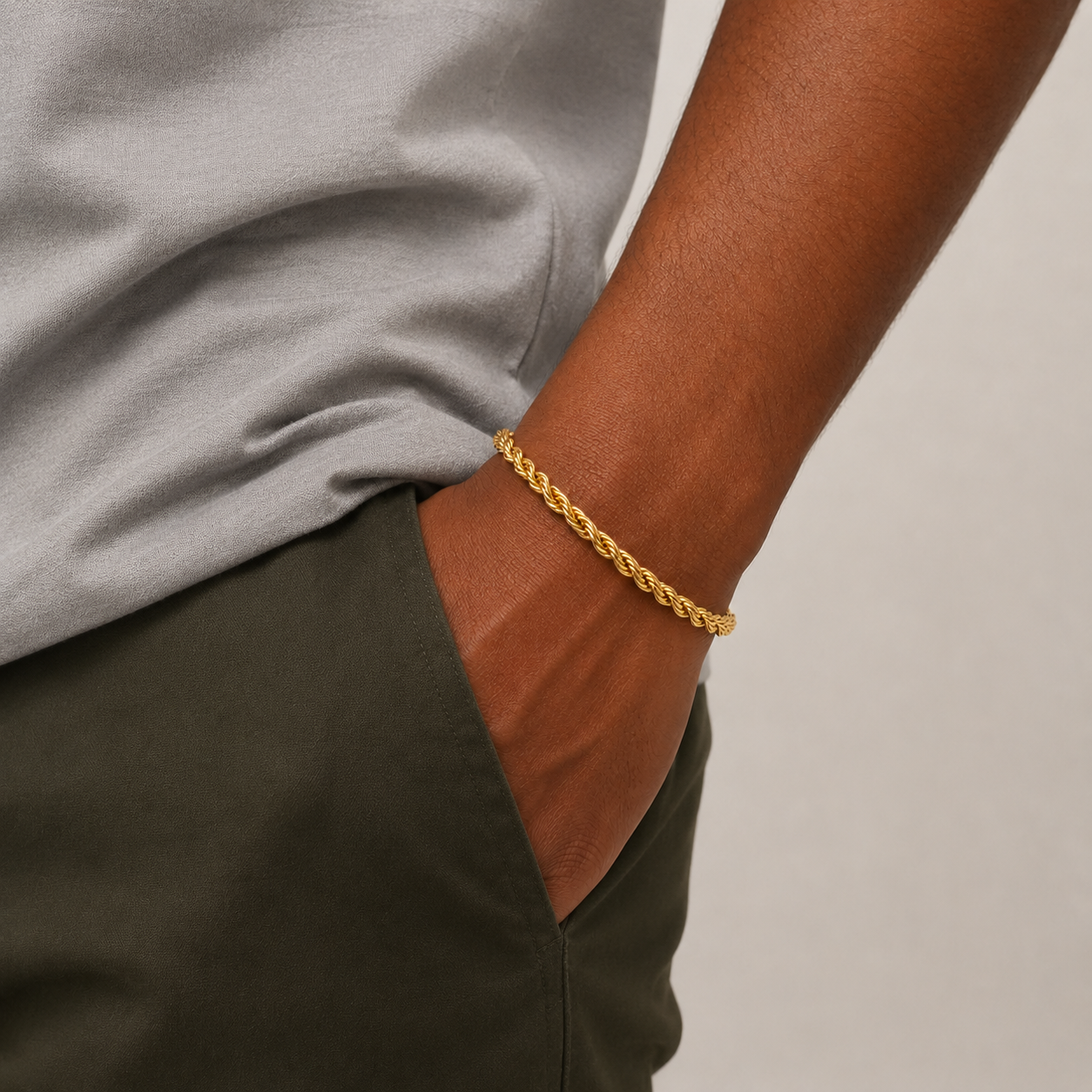 Gold Rope Bracelet - 4 MM