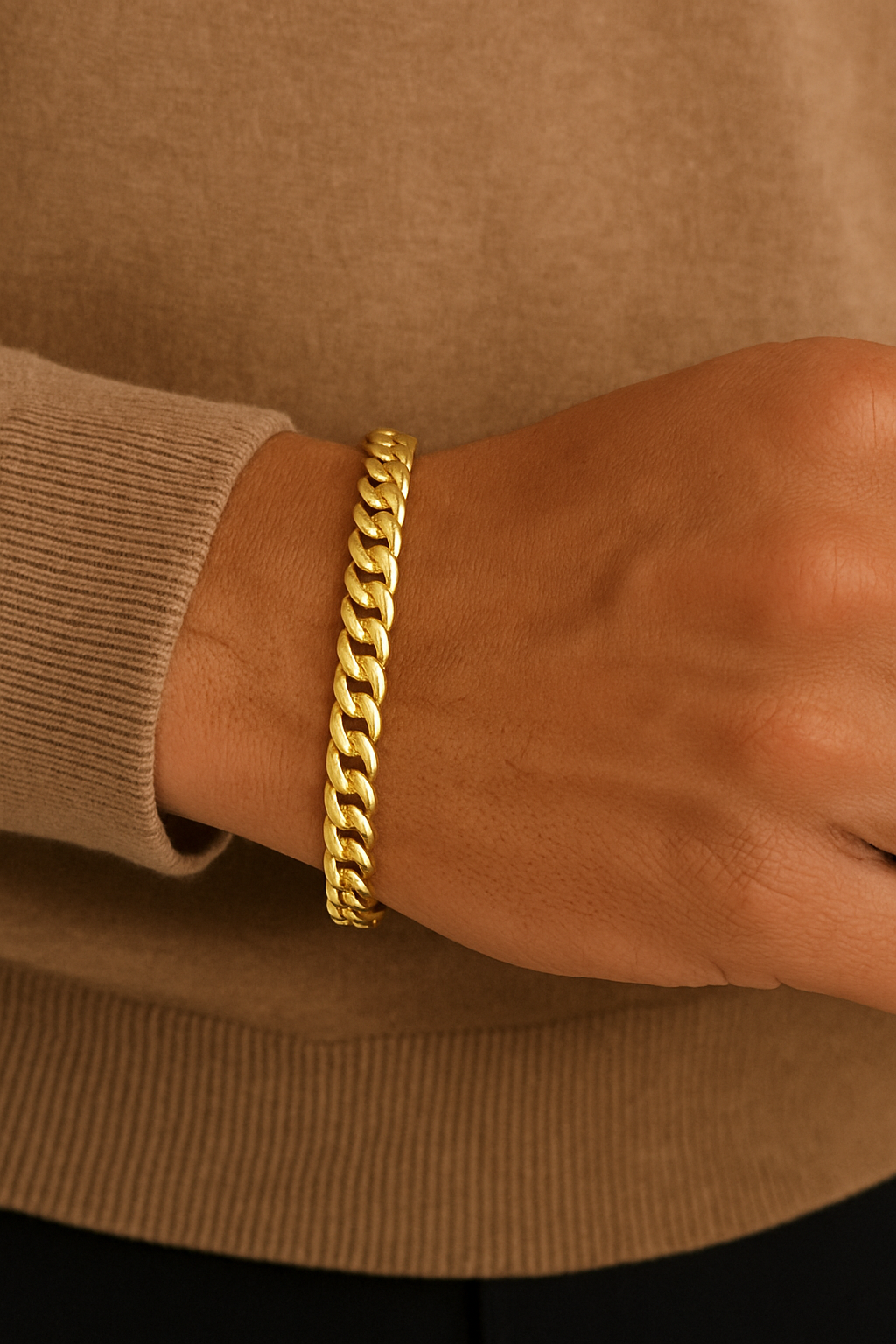 Gold Cuban Link Bracelet 9 MM