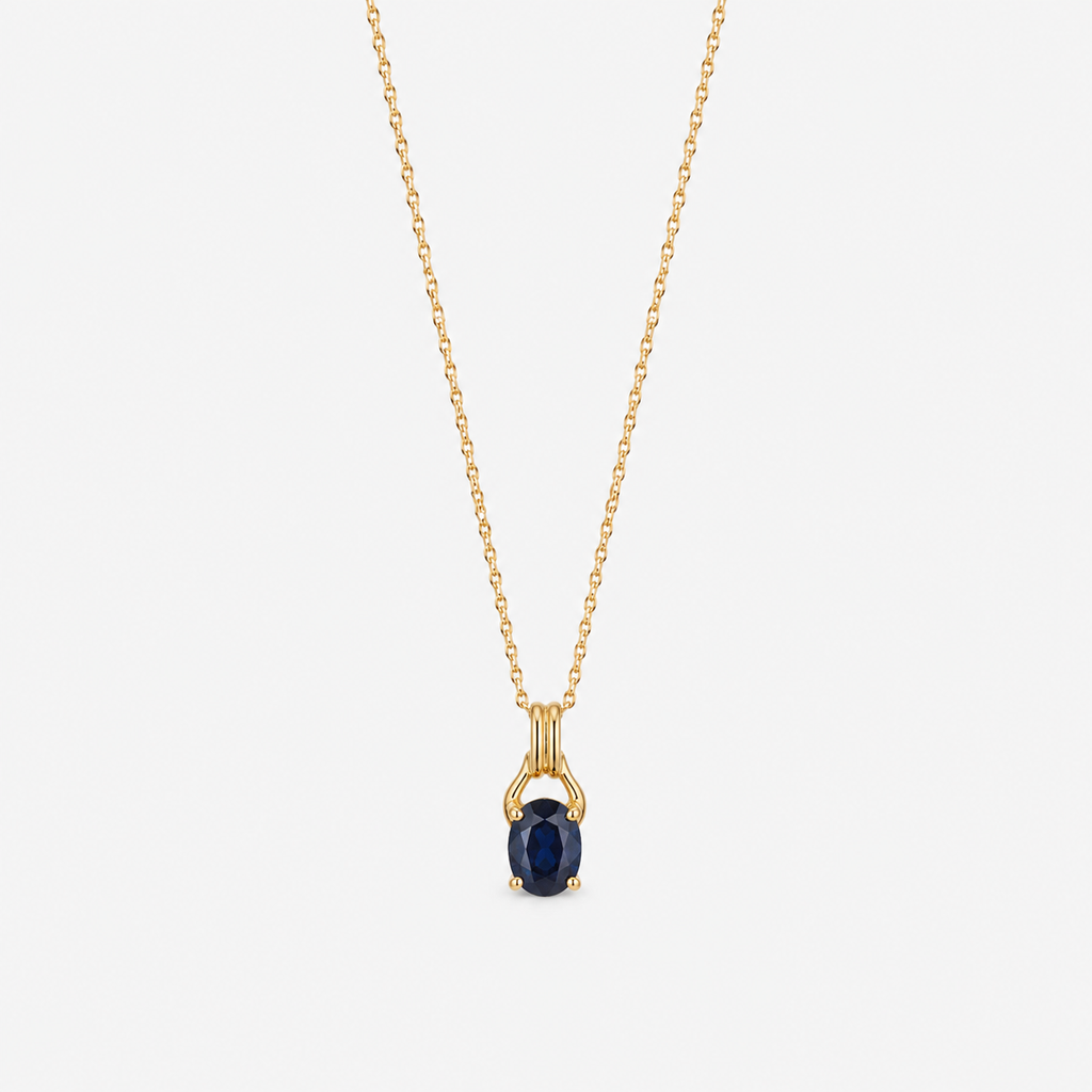 Dark Blue Gem pendant Necklace