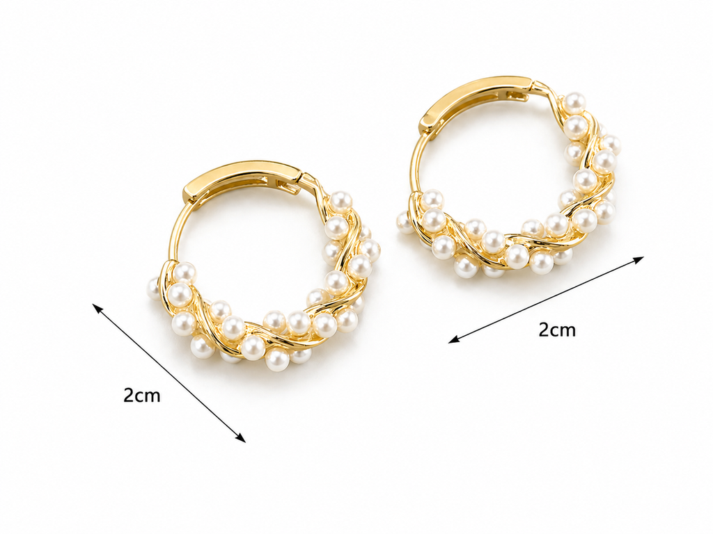Twisted Pearl Hoops