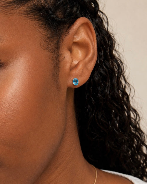 Blue Heaven Crystal Stud Earrings