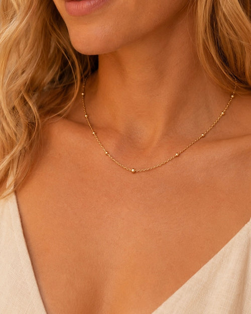Ama Gold Beaded Necklace