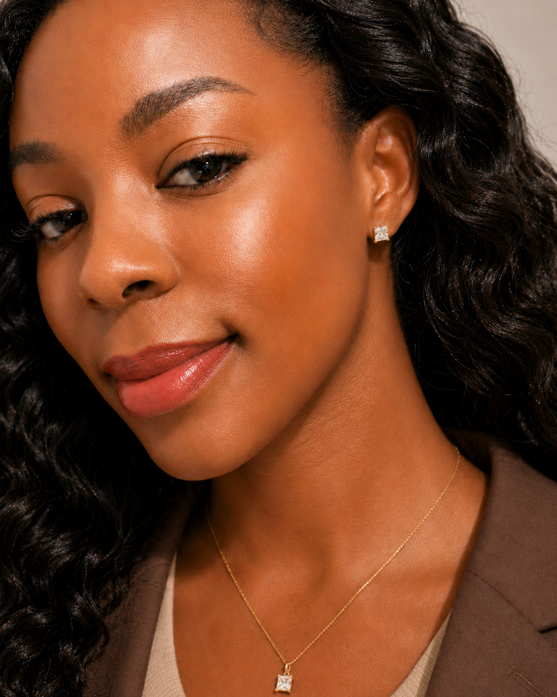 Golden Ice Crystal Earrings