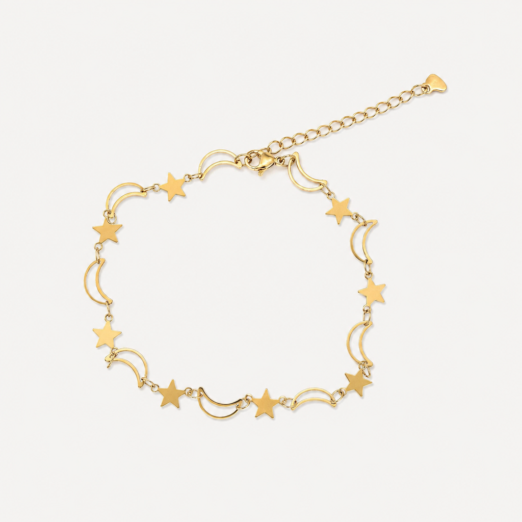 Star & Moon Gold Anklet