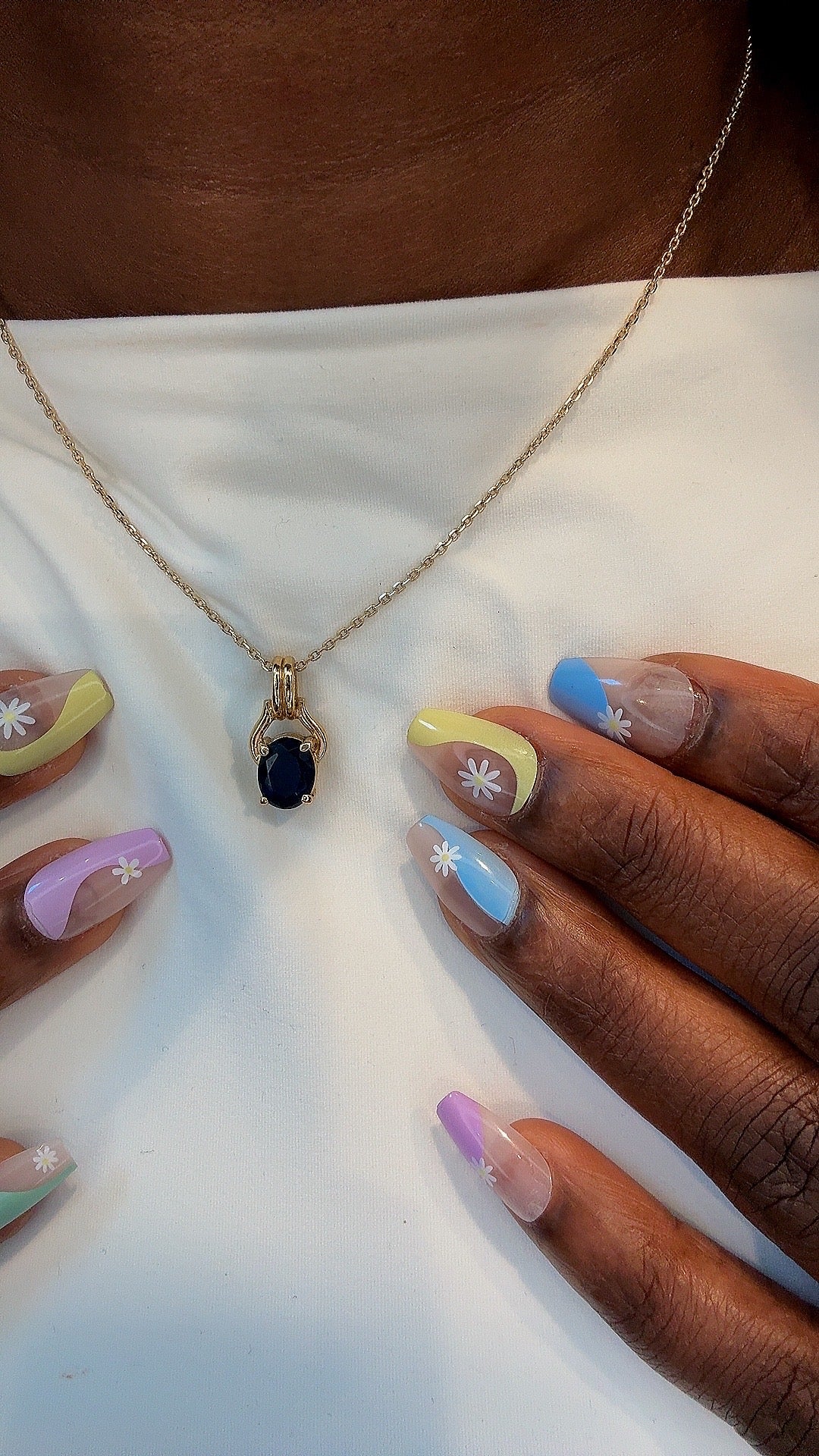 Dark Blue Gem pendant Necklace