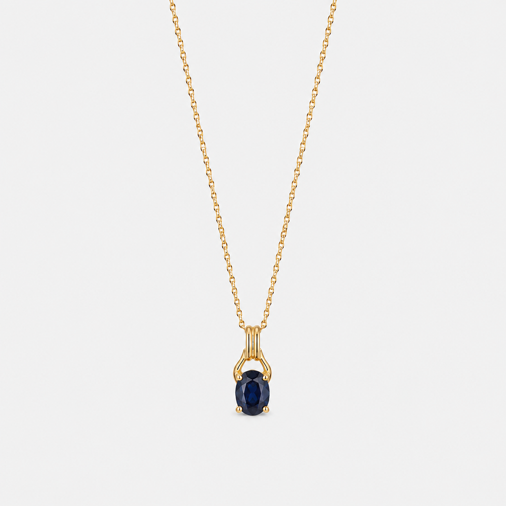 Dark Blue Gem pendant Necklace