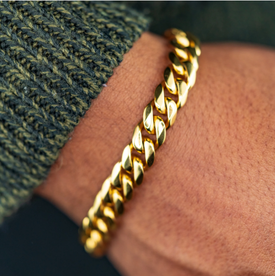Gold Cuban Link Bracelet 9 MM