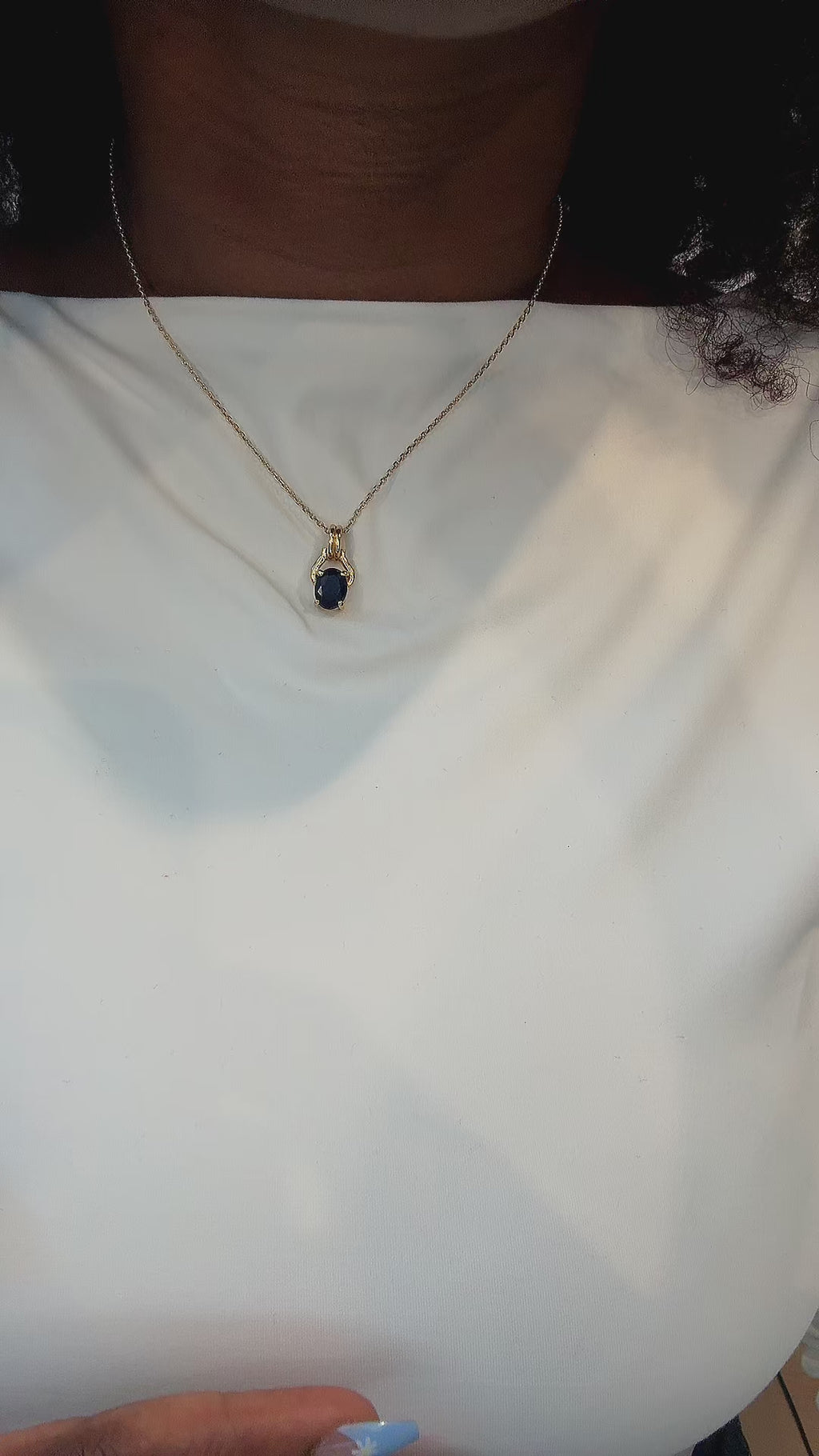 Dark Blue Gem pendant Necklace